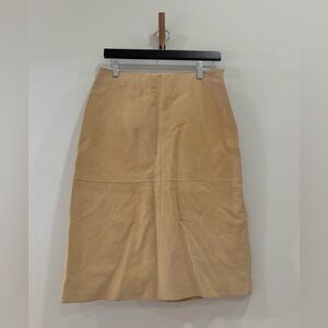 Wilson’s Vintage Suede Pencil Midi Skirt Tan Beige 8